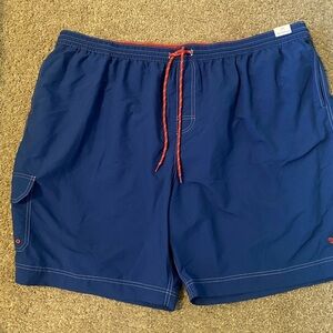 $59 NWT Roundtree & Yorke Blue Swim Trunks with Elastic Waistband 4XB